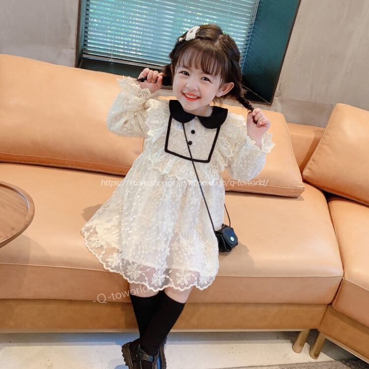 80 130 ワンピース 総レース フォーマル ガーリー ドレス 韓国子供服 女の子 韓国子供服 子供服 キッズ Q Toworld キュートワールド 子供服