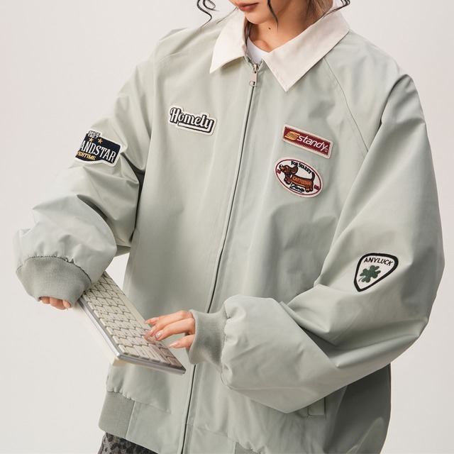 ワッペンデザインオーバージャケット 3col   R00952