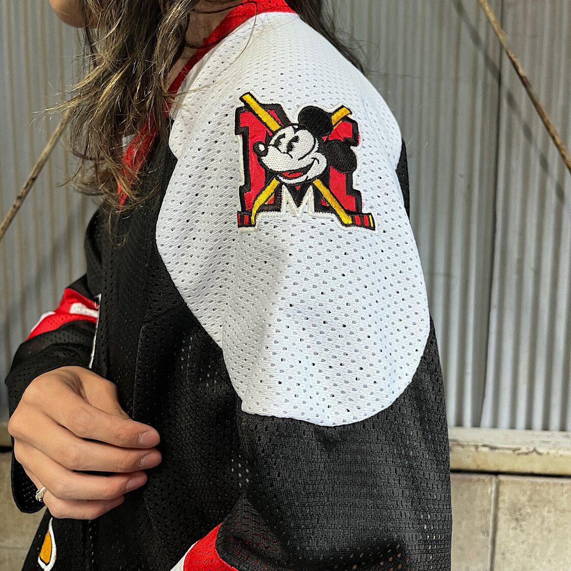 90年代 Disney ディズニー MICKY MOUSE ワッペン メッシュ ホッケー 