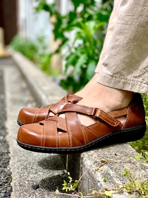 00’s−“leather sandal” “Brown”size  ladies 7h