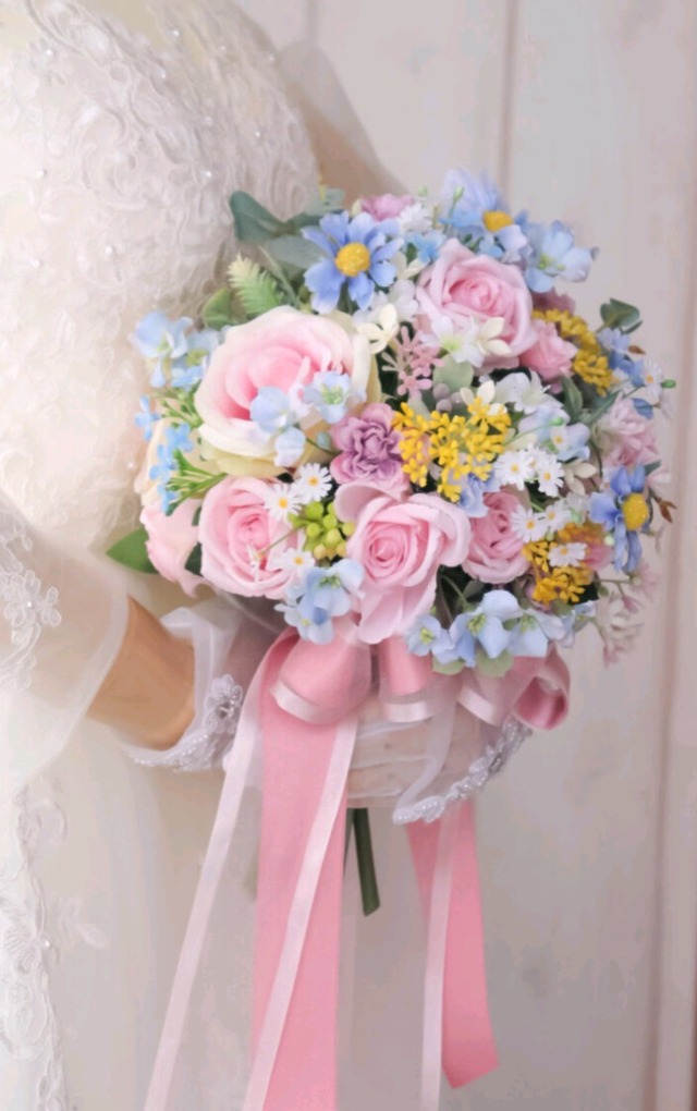 NO.WLB543アネモネのウェディングブーケ造花ブライダルブーケ結婚式