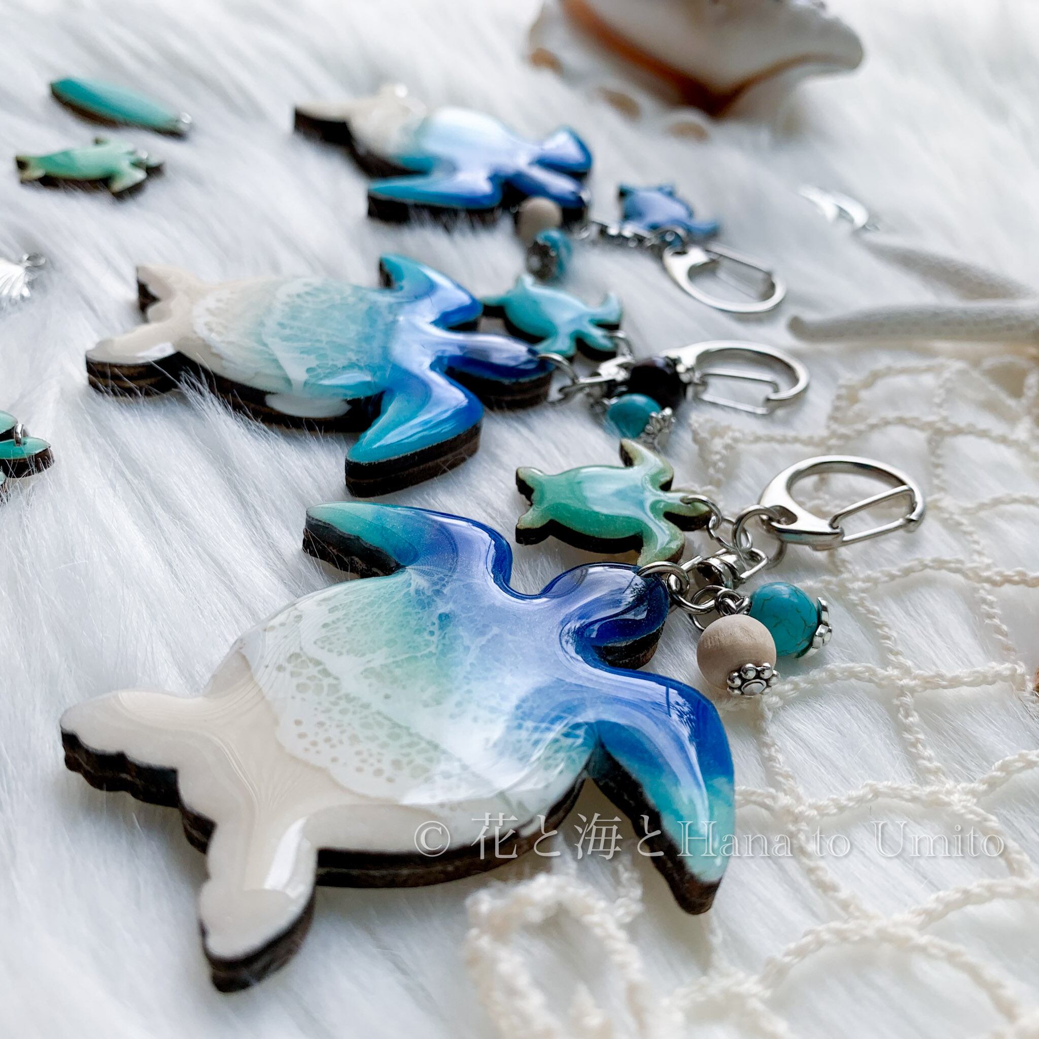 T様専用＊【両面】ホヌの海色キーホルダー✳︎海レジンアート