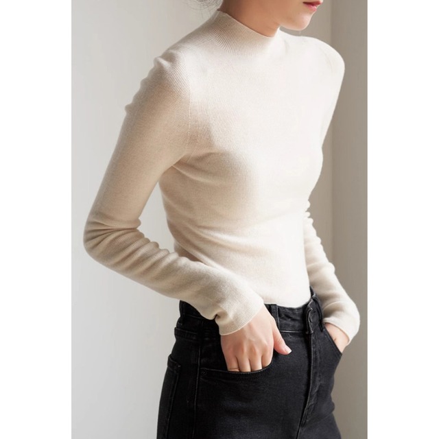 bottleneck knit tops　103103