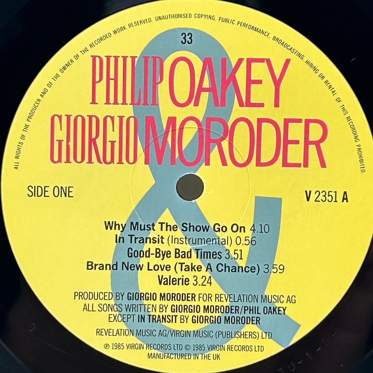 LP】Philip Oakey & Giorgio Moroder – Philip Oakey & Giorgio