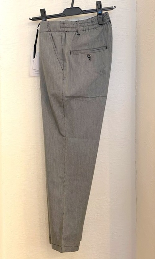 Stretch Stripe Tapered Ankle Pants　Gray