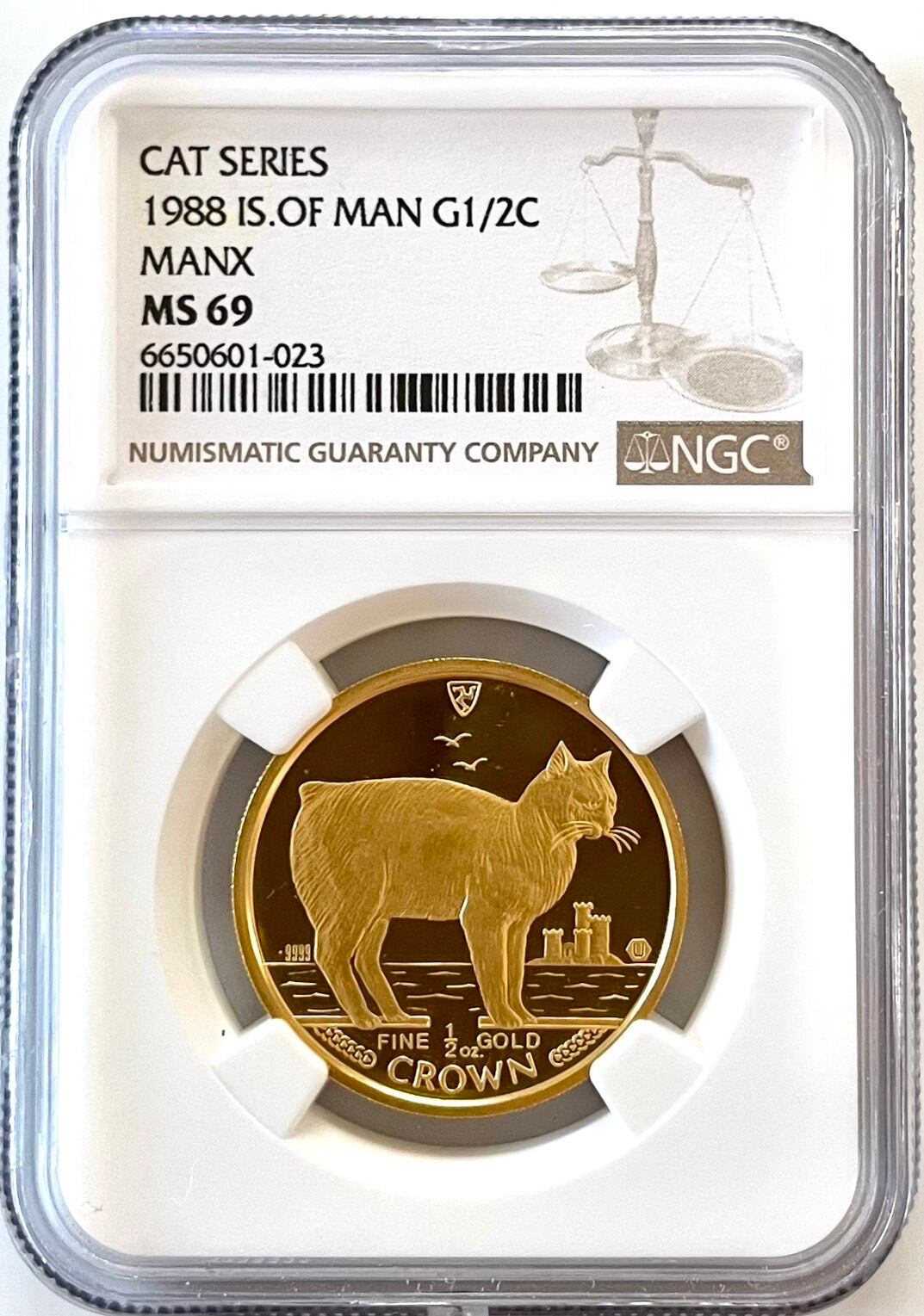 最高鑑定】MS69 マン島 キャットコイン1988年 1/2オンス金貨 | Coin