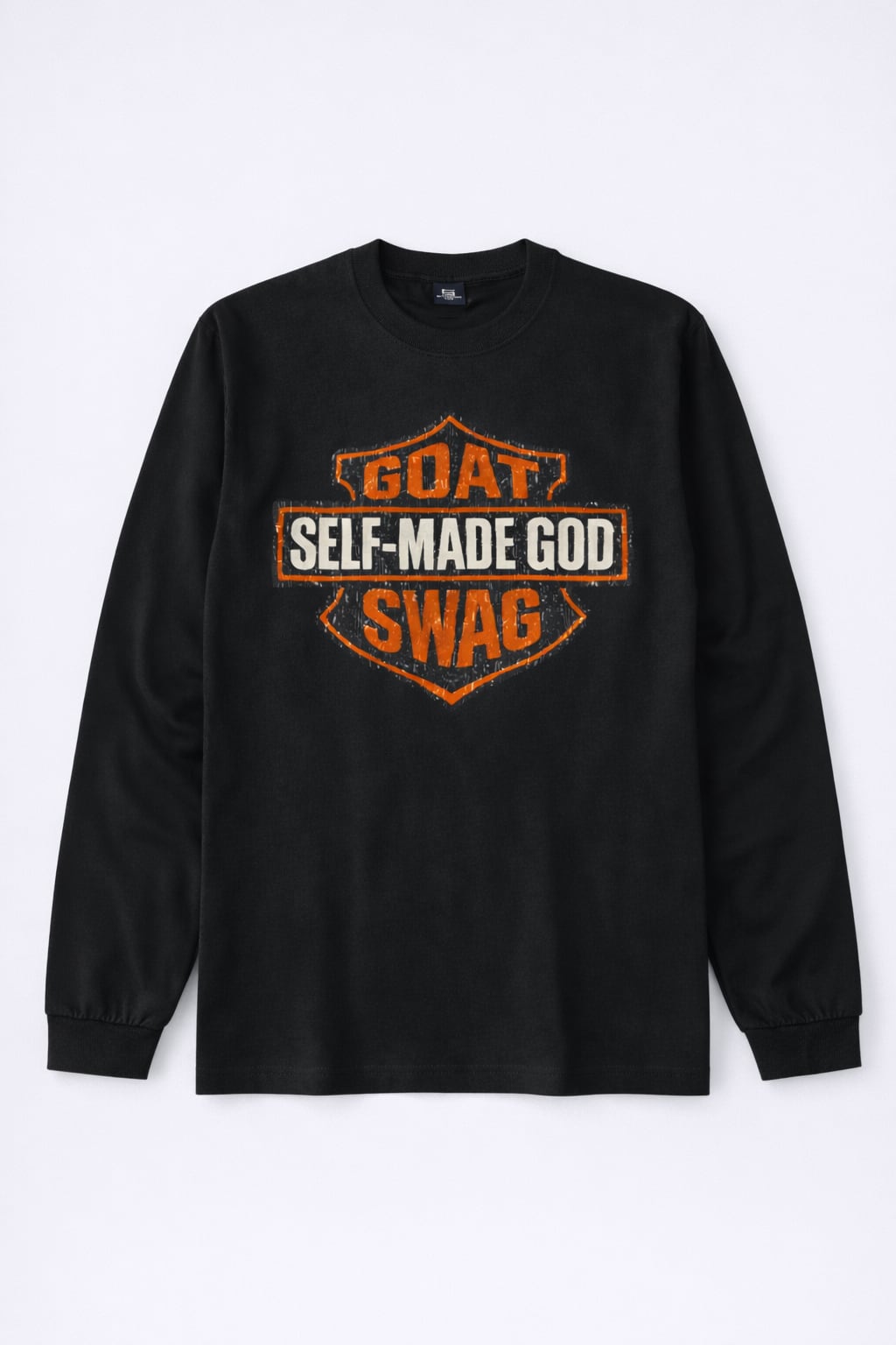 GOAT SWAG LONG SLEEVE T-SHIRT BLACK | SELF-MADE GOD