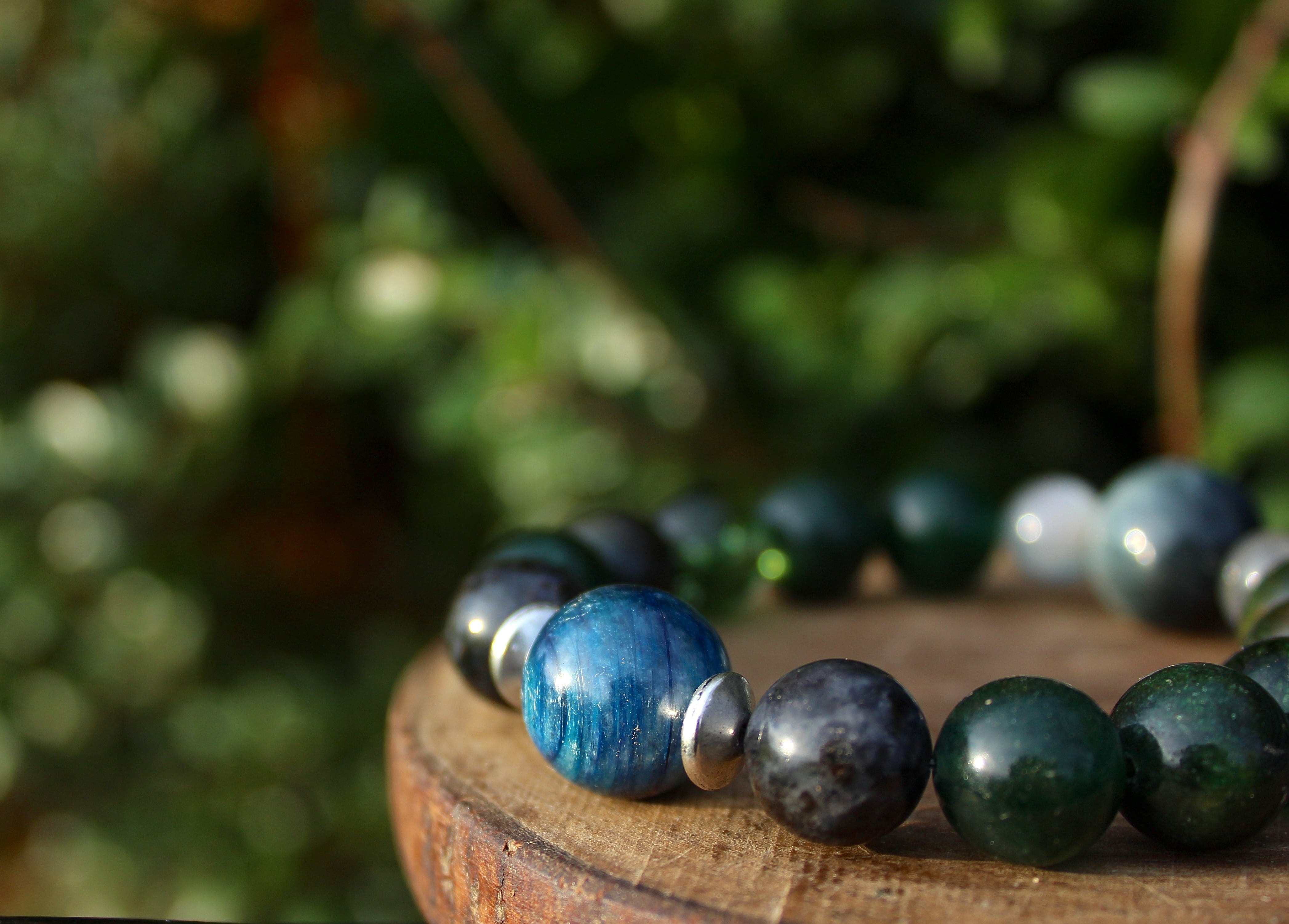 キャッツアイ、カイアナイトAAA、ラブラドライトAAA、エピドート