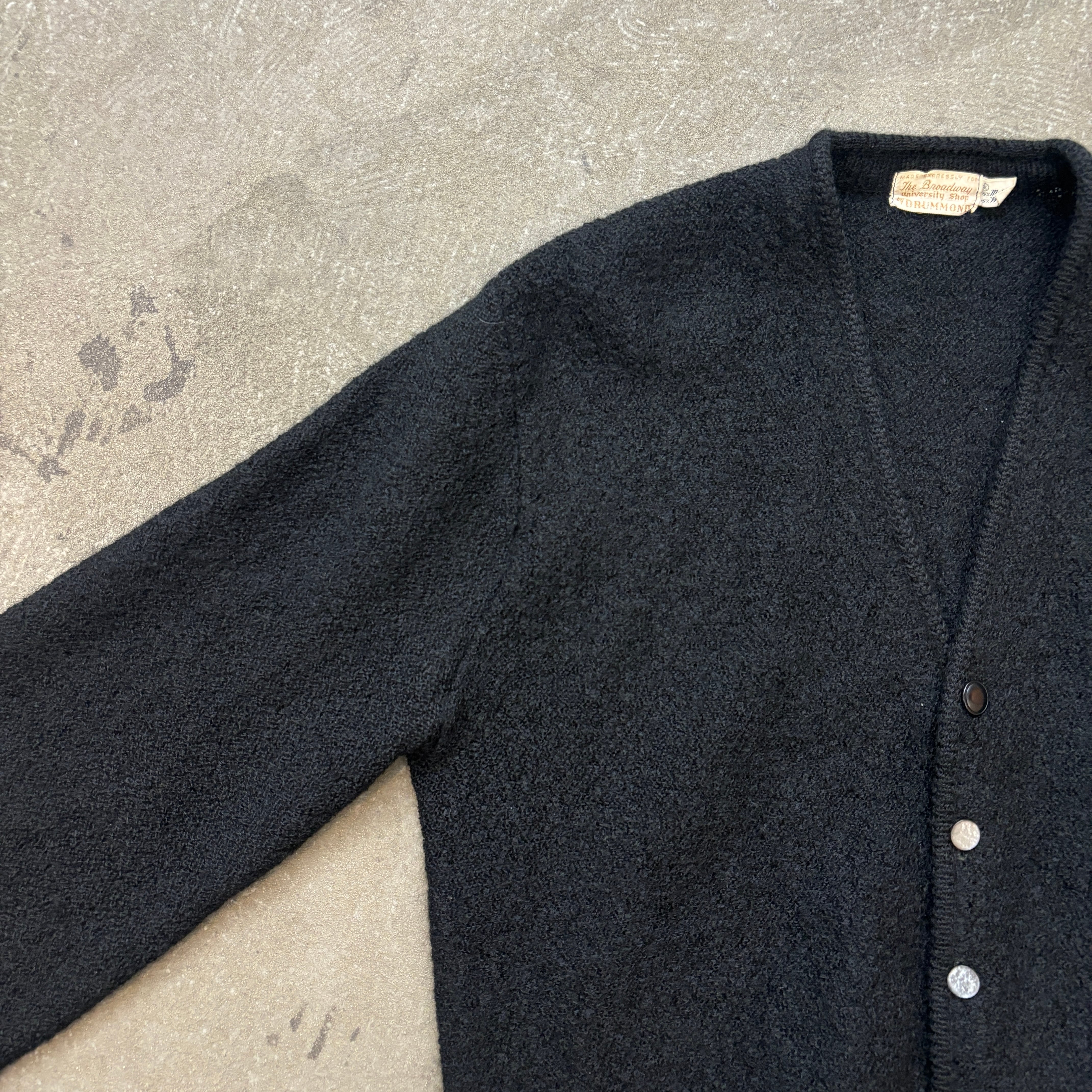 60s DRUMMOND Black Mohair Cardigan 60年代 モヘアカーディガン 黒  