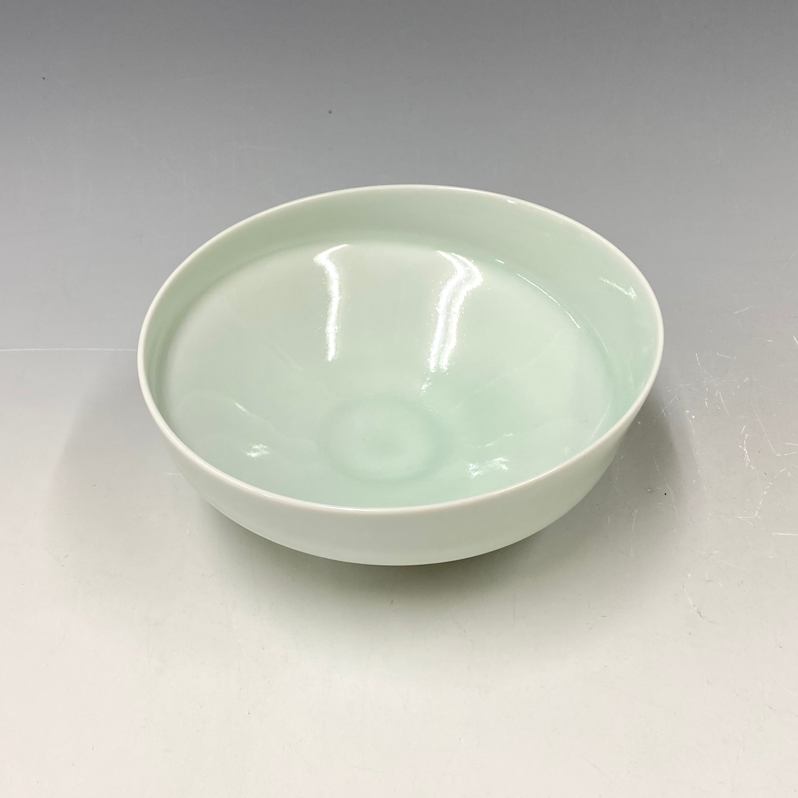 中国古陶磁器手描き青白磁鉢A392 中国古陶磁器手描き青白磁鉢A392