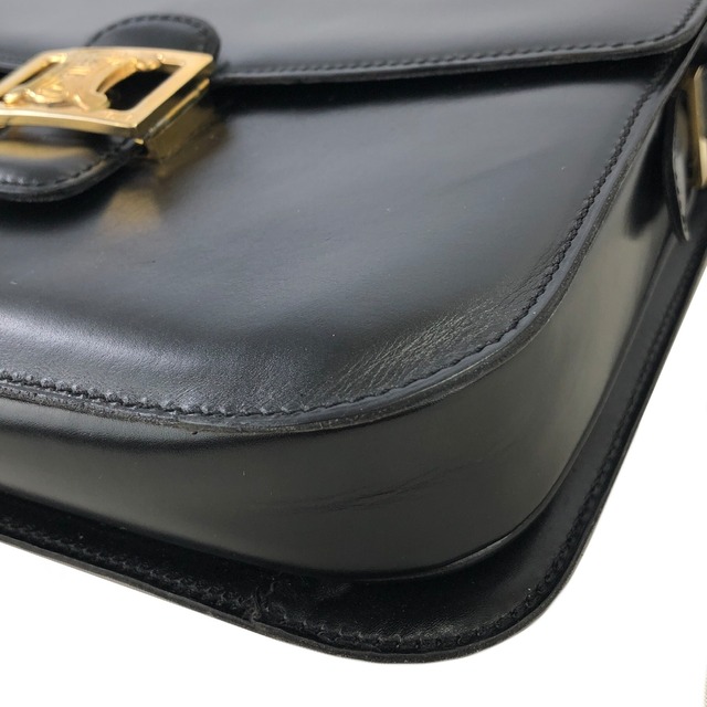 CELINE セリーヌ トリオンフ レザー ショルダーバッグ ブラック vintage ヴィンテージ オールド 368agn