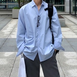 カジュアルシンプル無地シャツ　1211