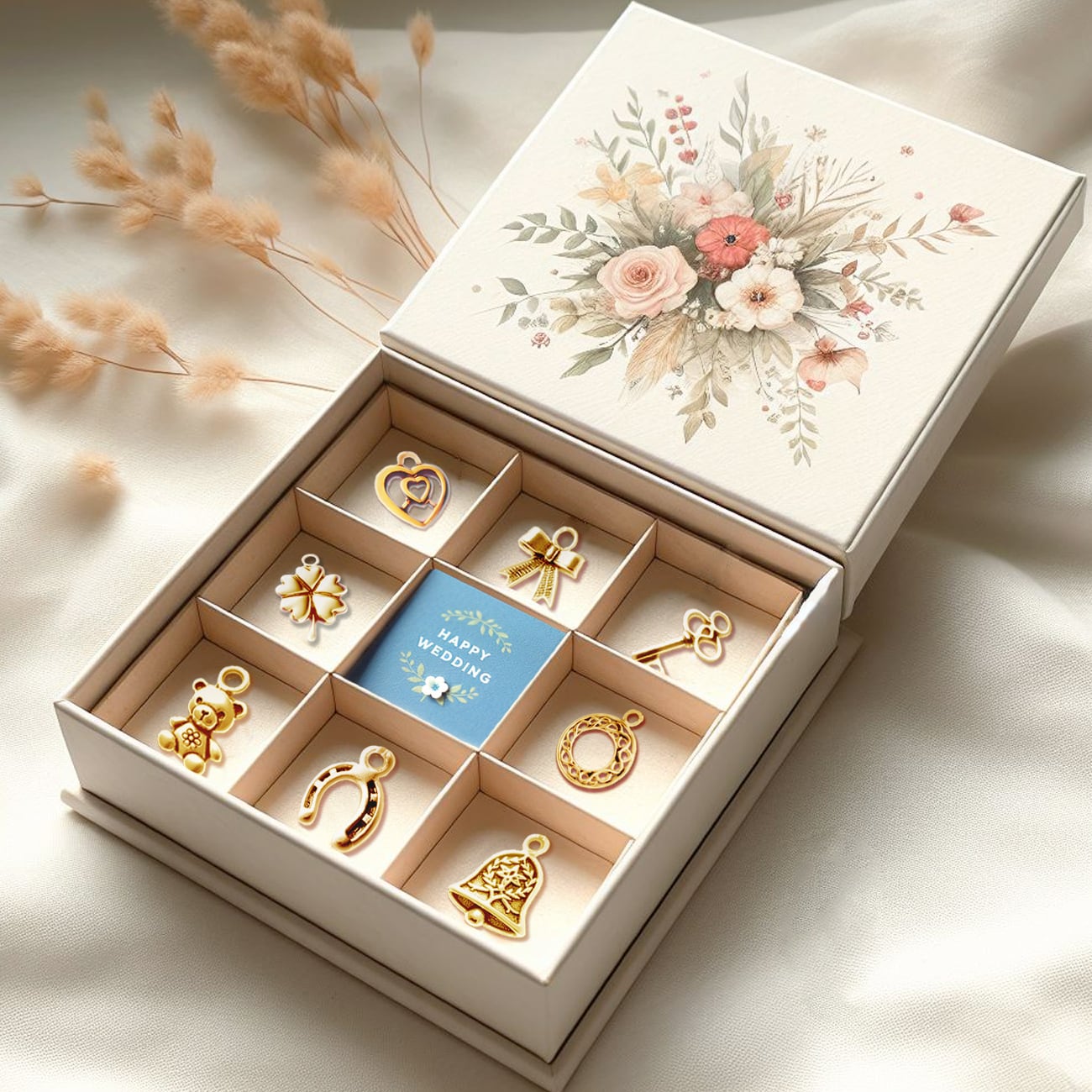 ゴールドカラー】ブーケプルズ チャーム 8個セット 結婚式 披露宴