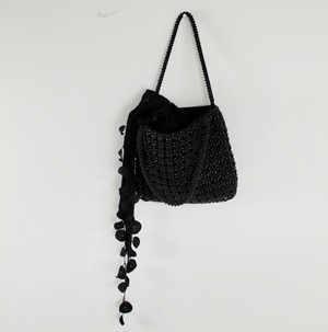 Vintage black bead handbag