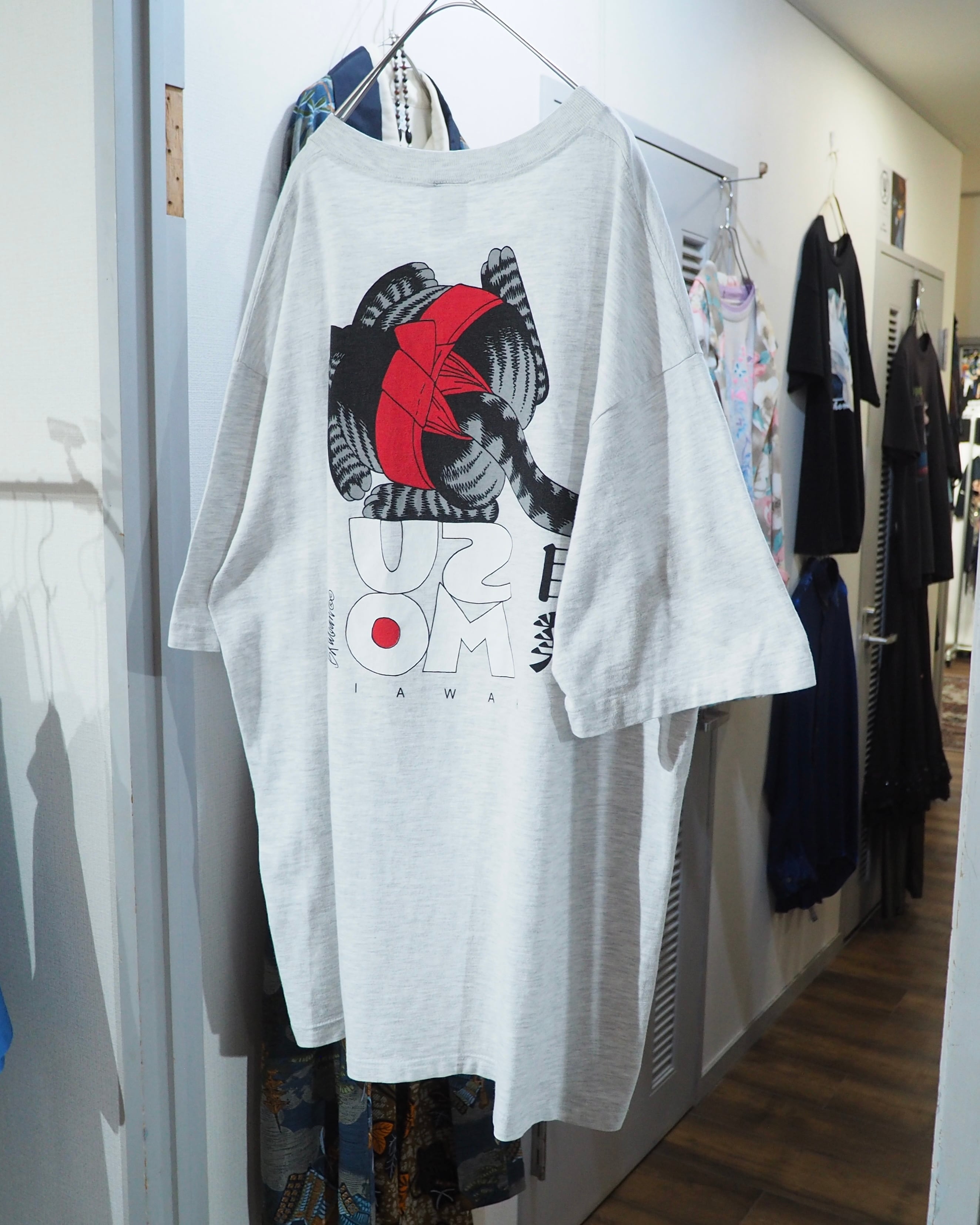 1990s " Made in USA - Kliban Cat " " 相撲 ‐ SUMO " Double-side printed vintage loose Tee