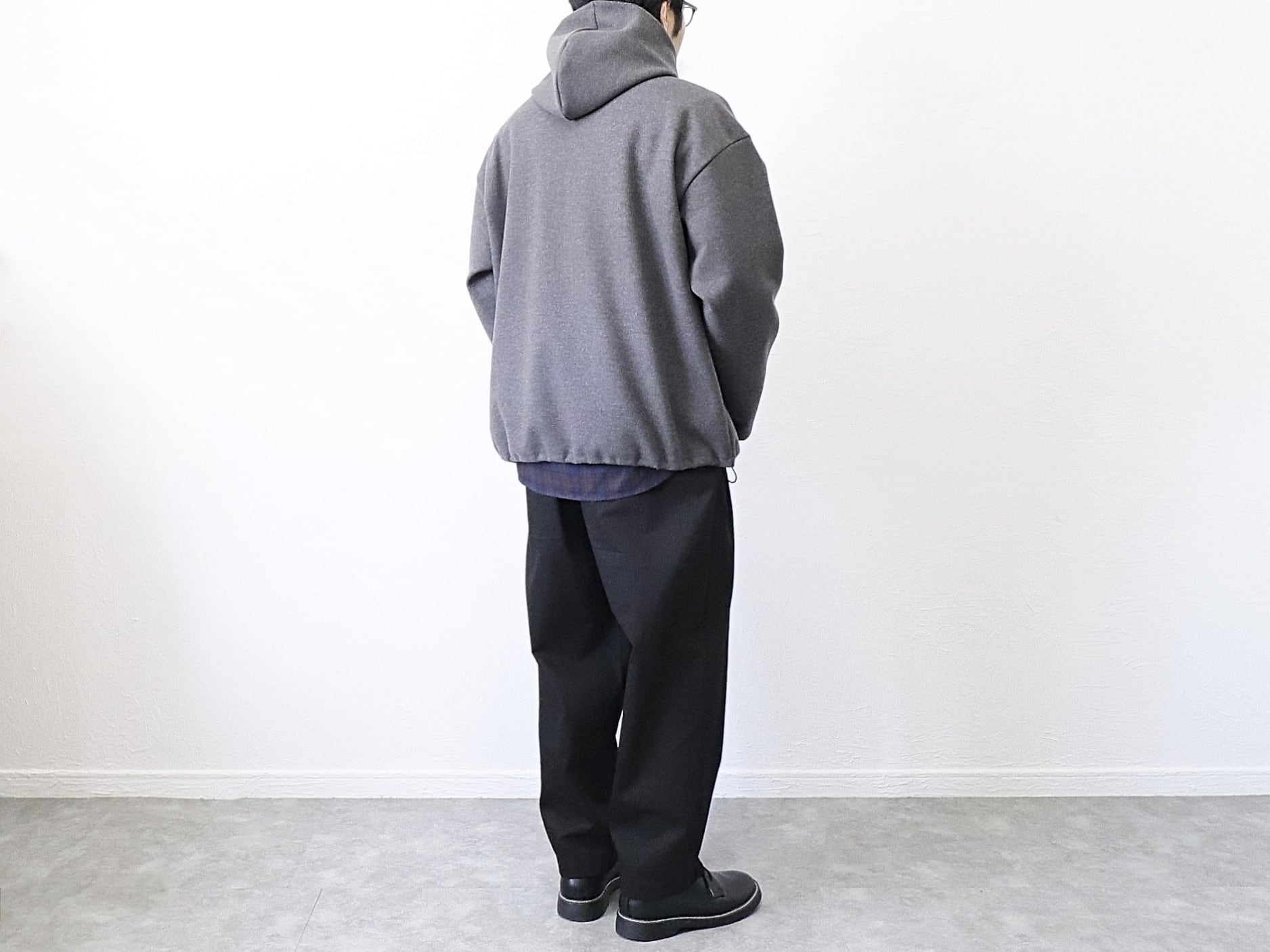 MANUAL ALPHABET / WOOLLET PULLOVER PARKER - DARKGREY マニュアル
