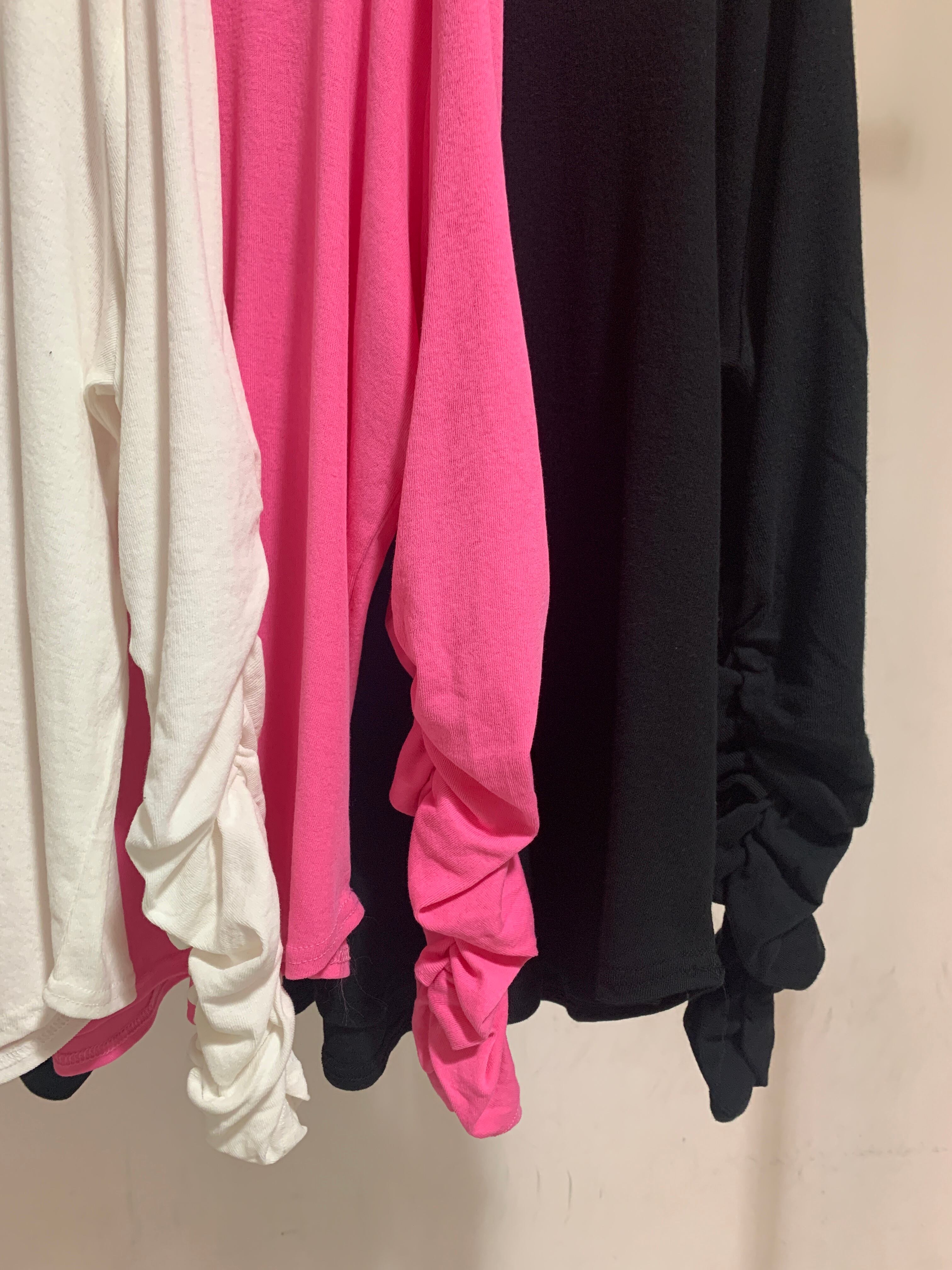 shirring sleeve simple tops