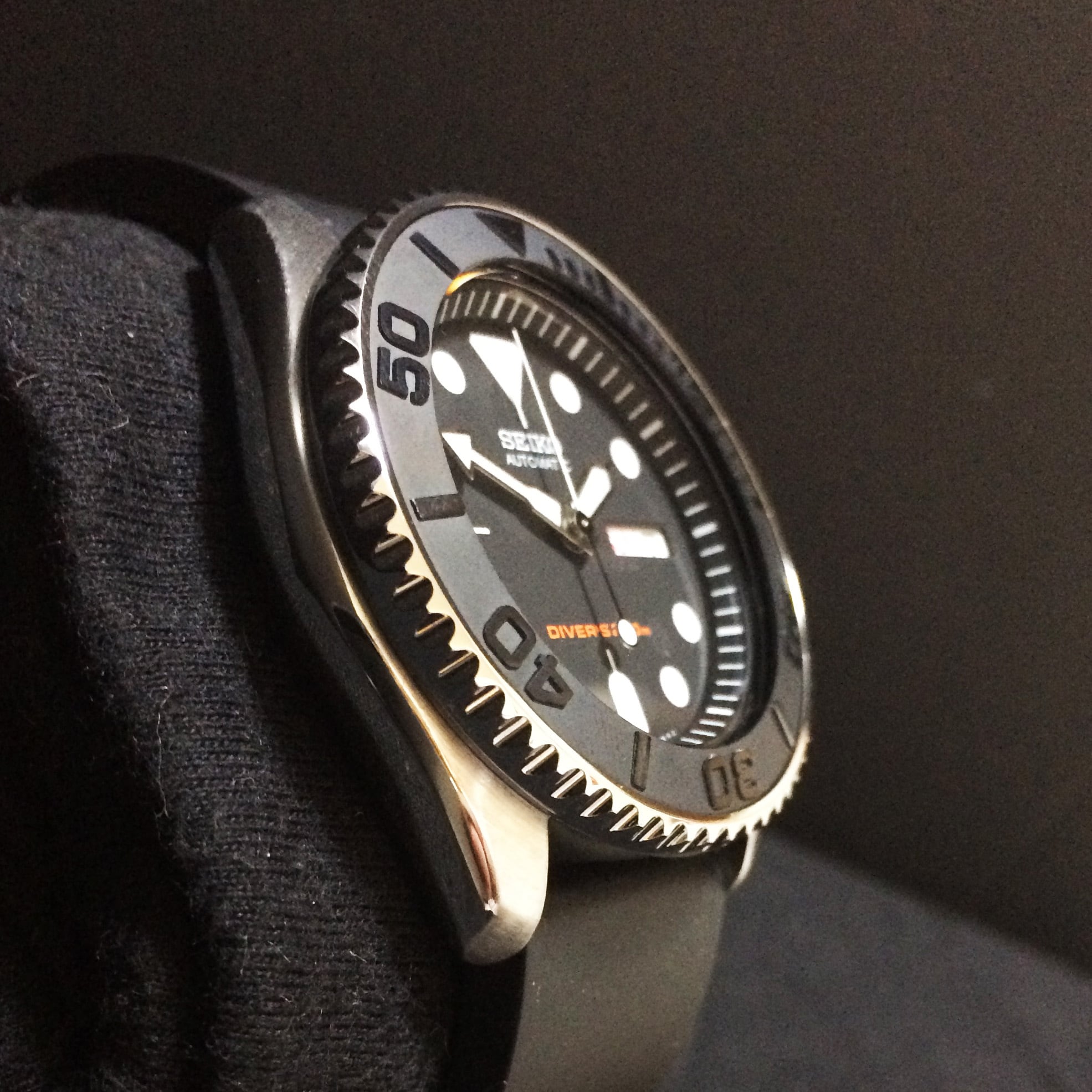 フルオロラバーバンド (ブラック） 22mm for SEIKO SKX | ARK.mod.studio
