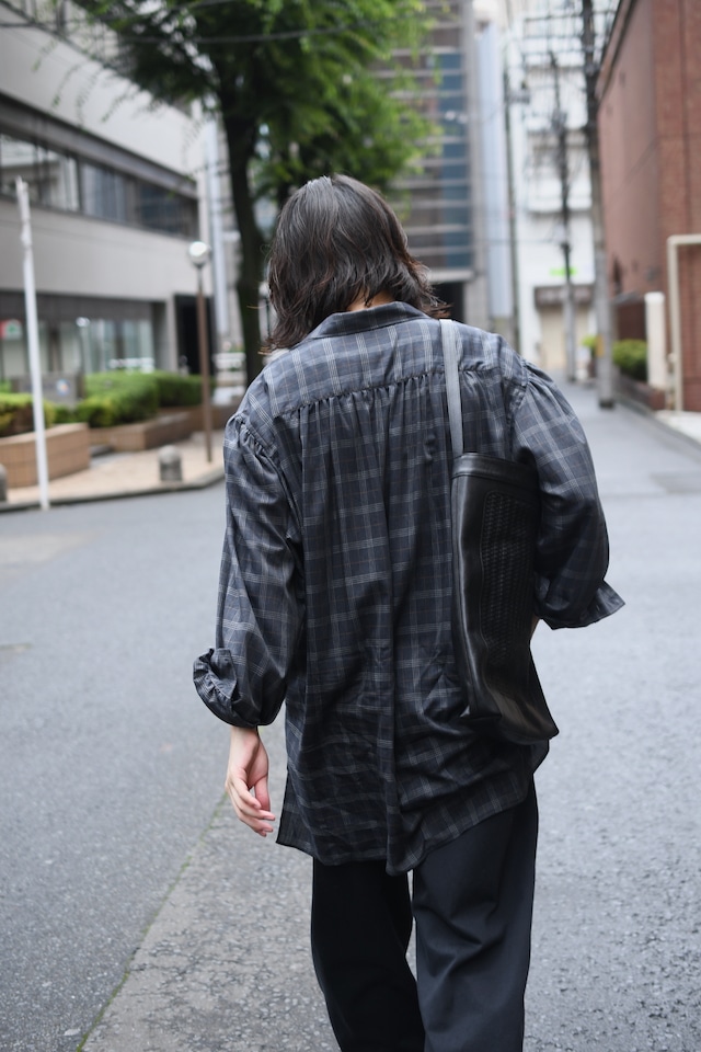 BISOWN / SZ BOIL COTTON SMOCK SHIRTS (TOP GRAY CHECK )