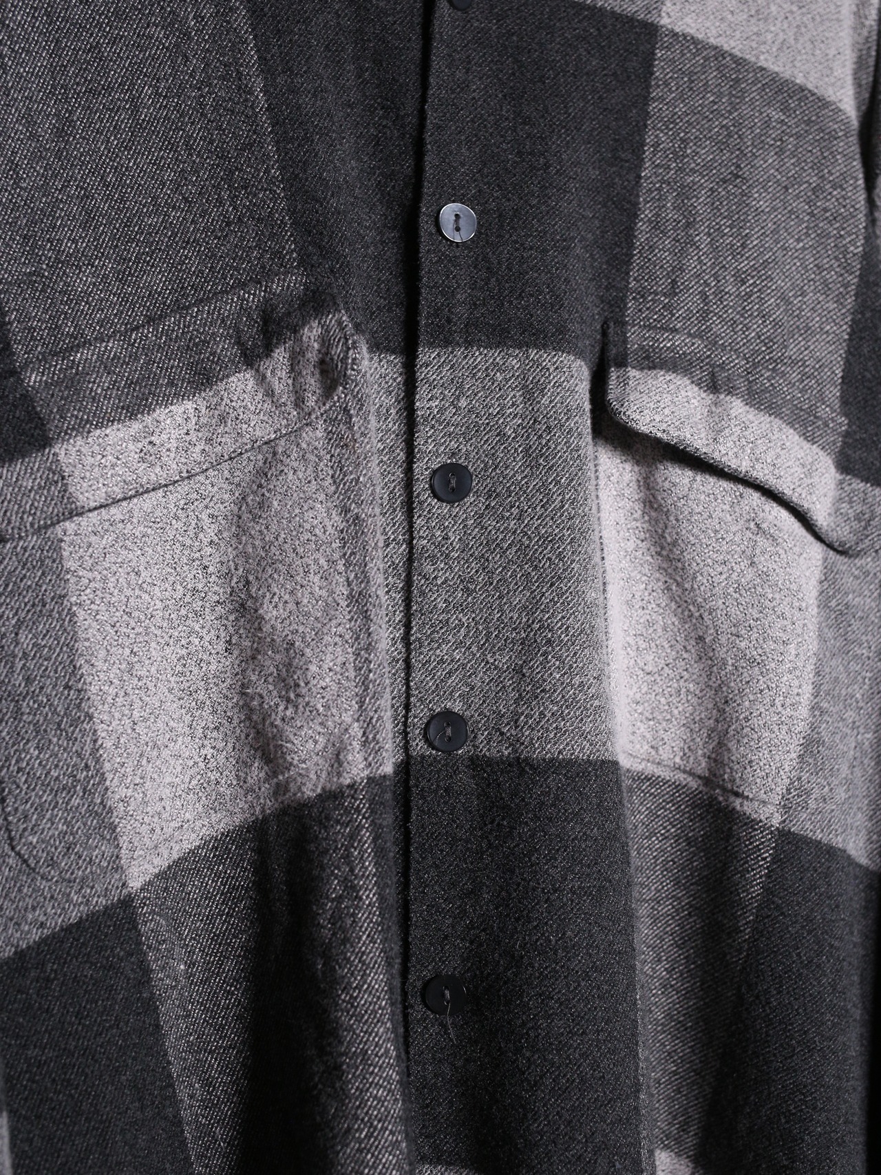XXXL super over silhouette open collar check shirt - 9