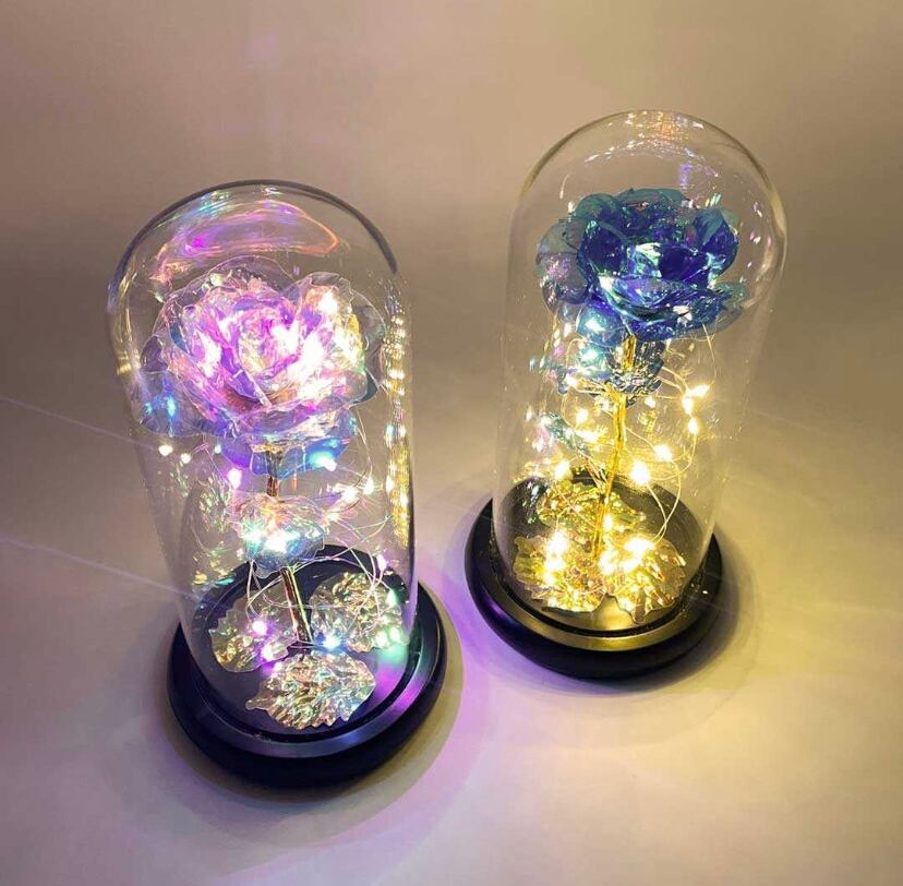 照明 薔薇 #ガラスドーム #LED #3D #オブジェ #雑貨 #玄関インテリア