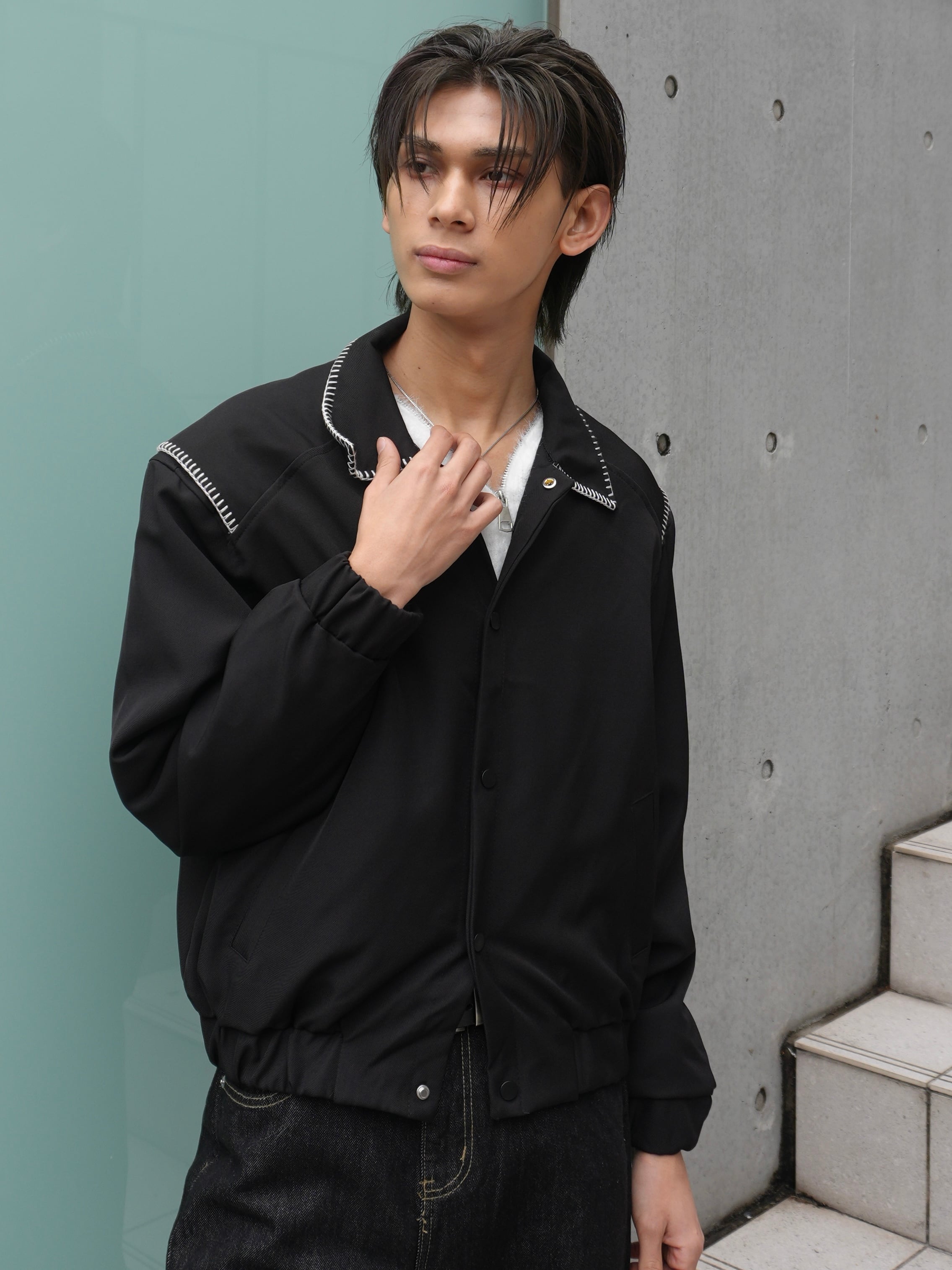 ALUDE SELECT】blue check tweed jacket | 【ALUDE】韓国メンズ