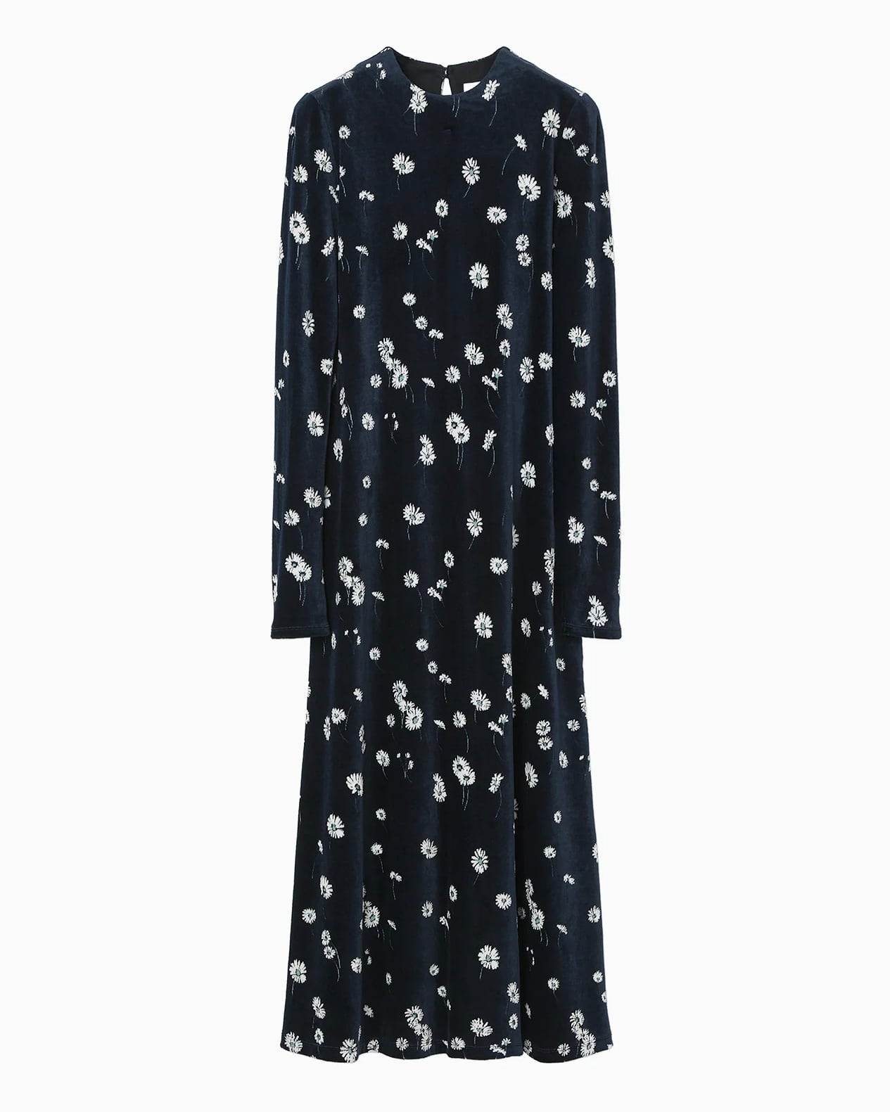 Mame Kurogouchi】Velour Jersey Floral Dress/black | TOLMA.