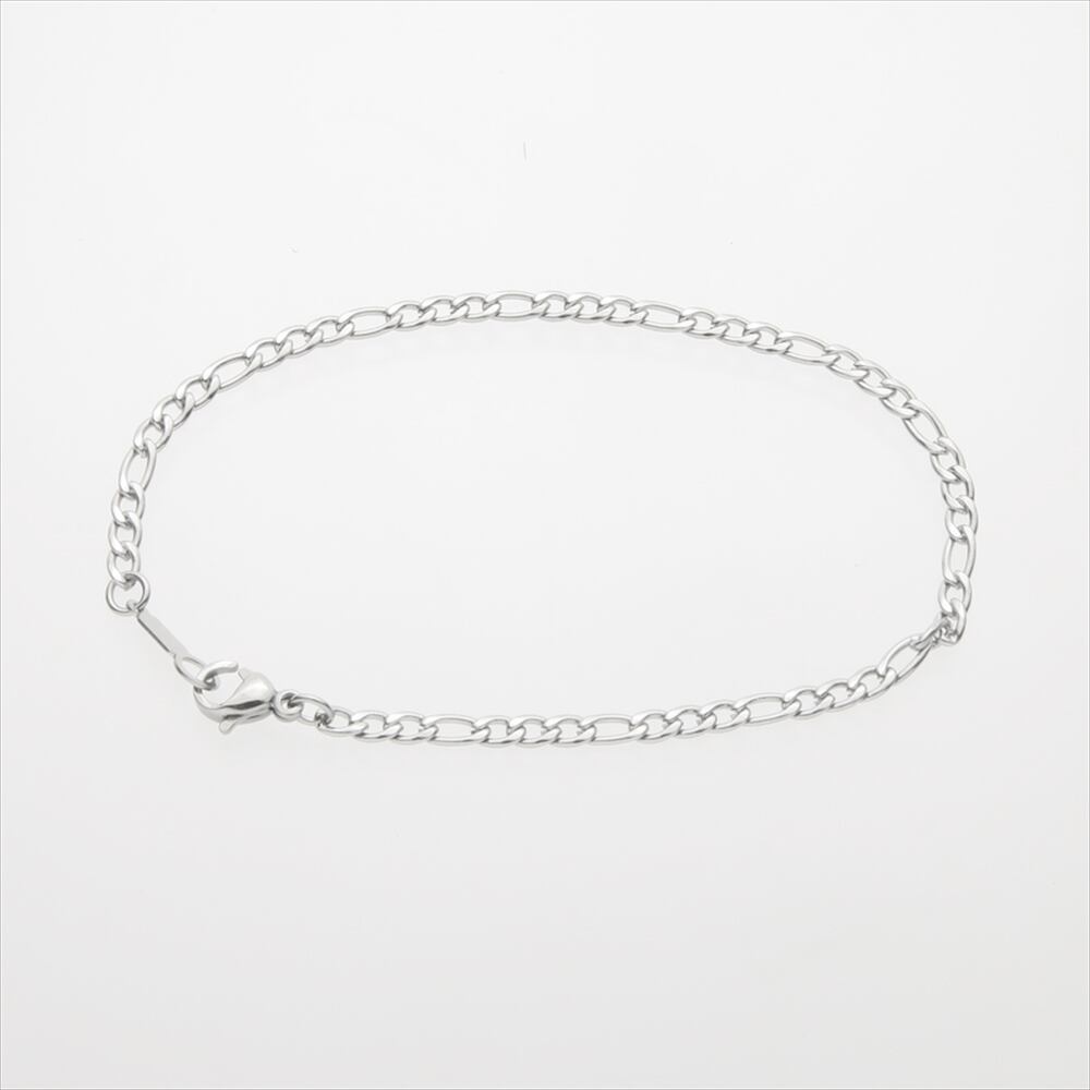 サージカルステンレス製 フィガロチェーン・ブレスレット(幅2.8mm)