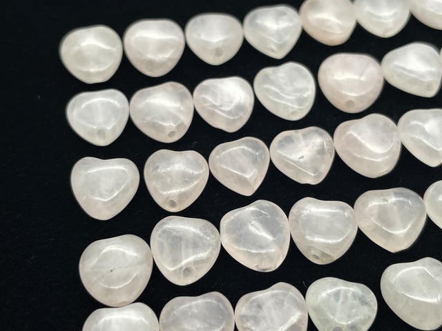 ハート型ハンドメイドビーズ素材セット（ローズクォーツ）