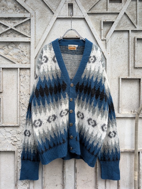 "CAMPUS" vintage acrylic knit cardigan / made in USA