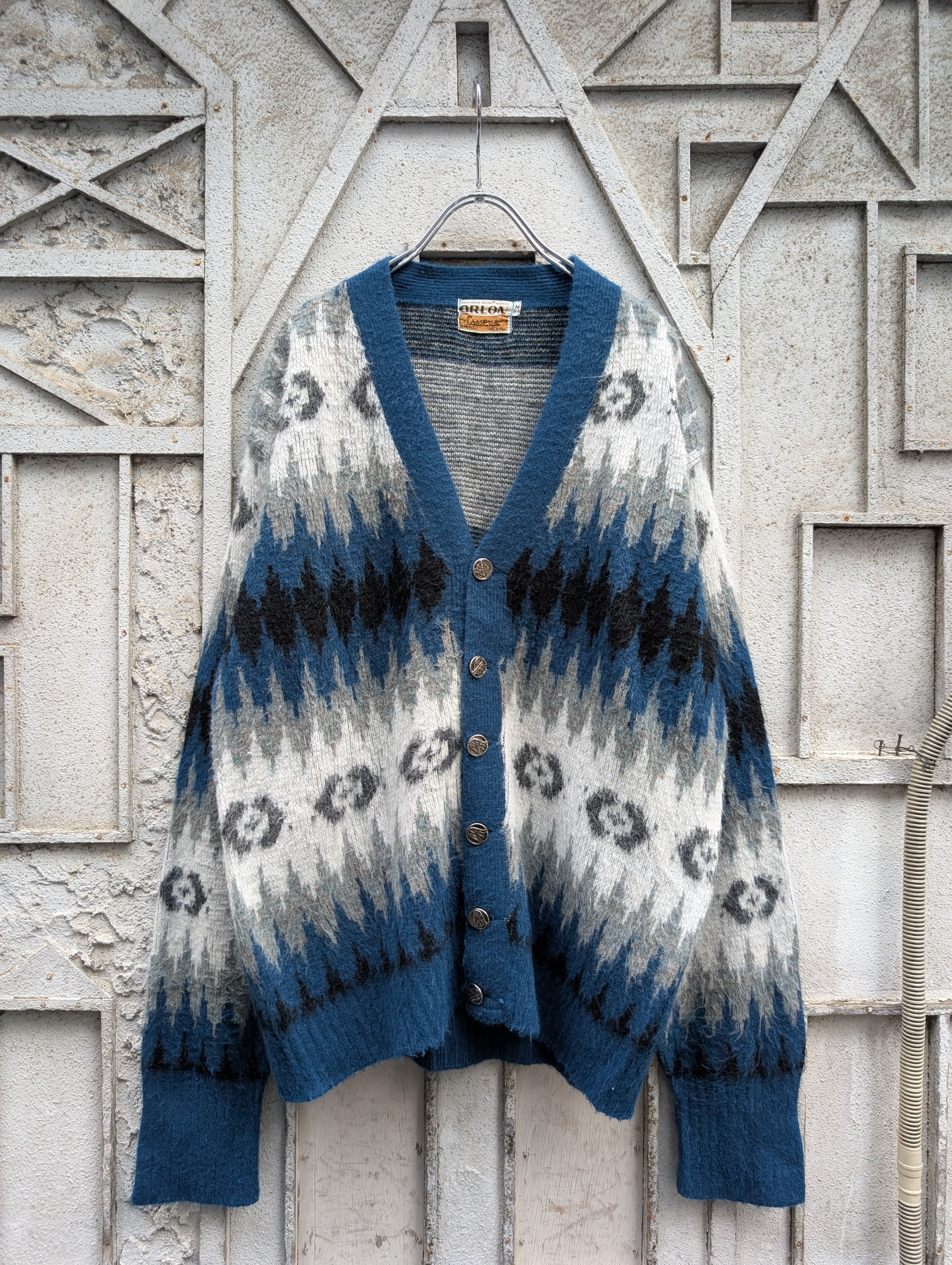 "CAMPUS" vintage acrylic knit cardigan / made in USA
