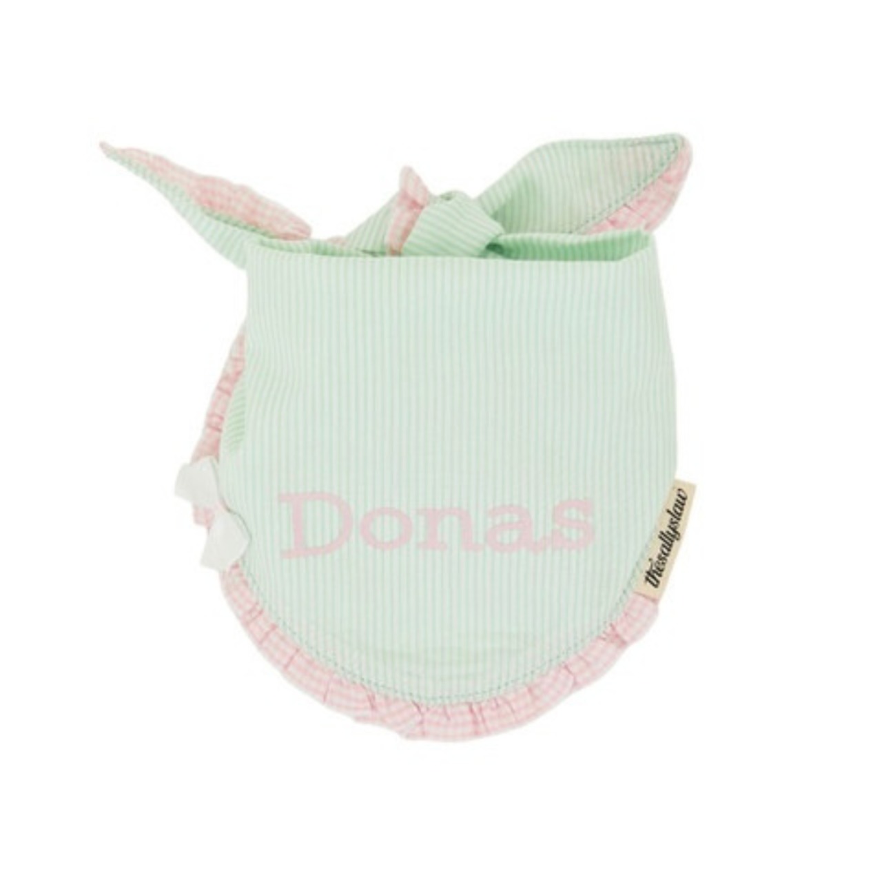 【予約】[ thesallyslaw ] Maybel Naming Bandana｜Mint stripe - 1