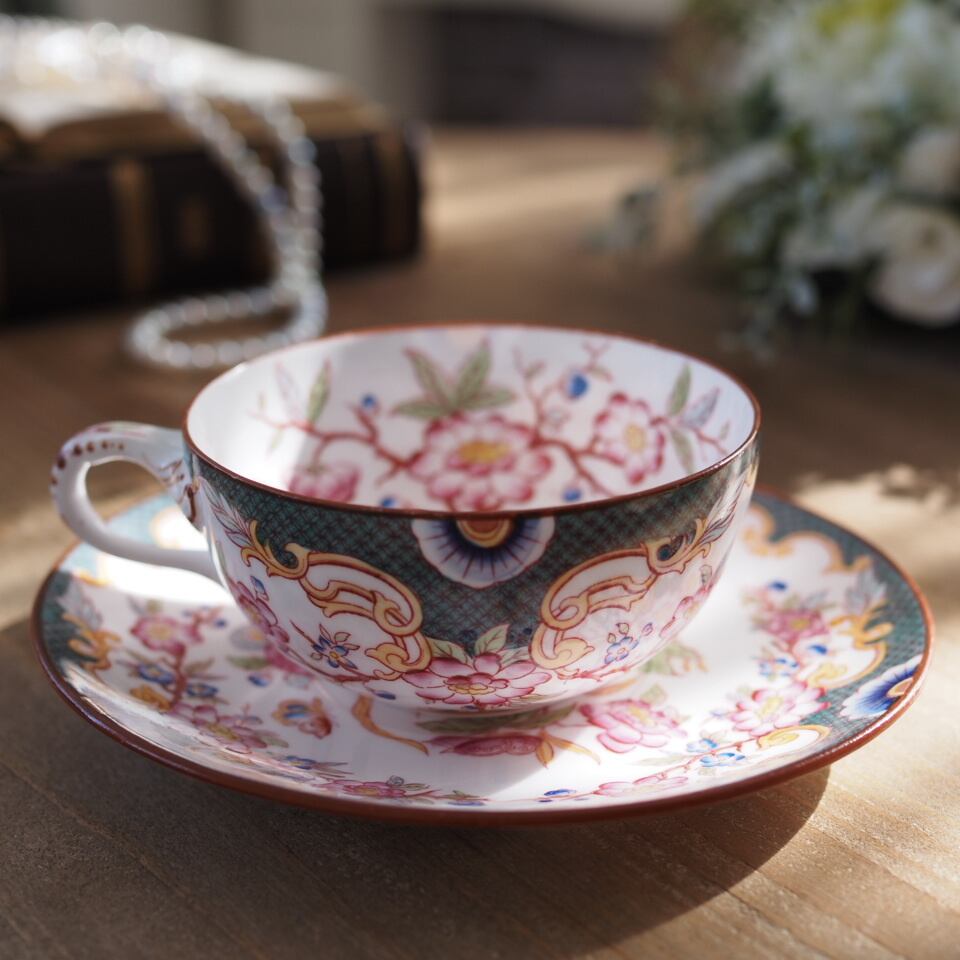 希少フランスアンティーク サルグミンヌ ミントン215 カップ＆ソーサー