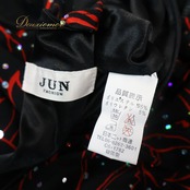 社交ダンス 衣装 JUN FASHION ドレス ワンピース ブラック系 花 花柄 ホログラム キラキラ レース 透け感 上品 練習 レッスン 黒 赤 伸縮 ストレッチ ダンス衣装 イベント ステージ パーティー レディース 柄 模様 レッド系