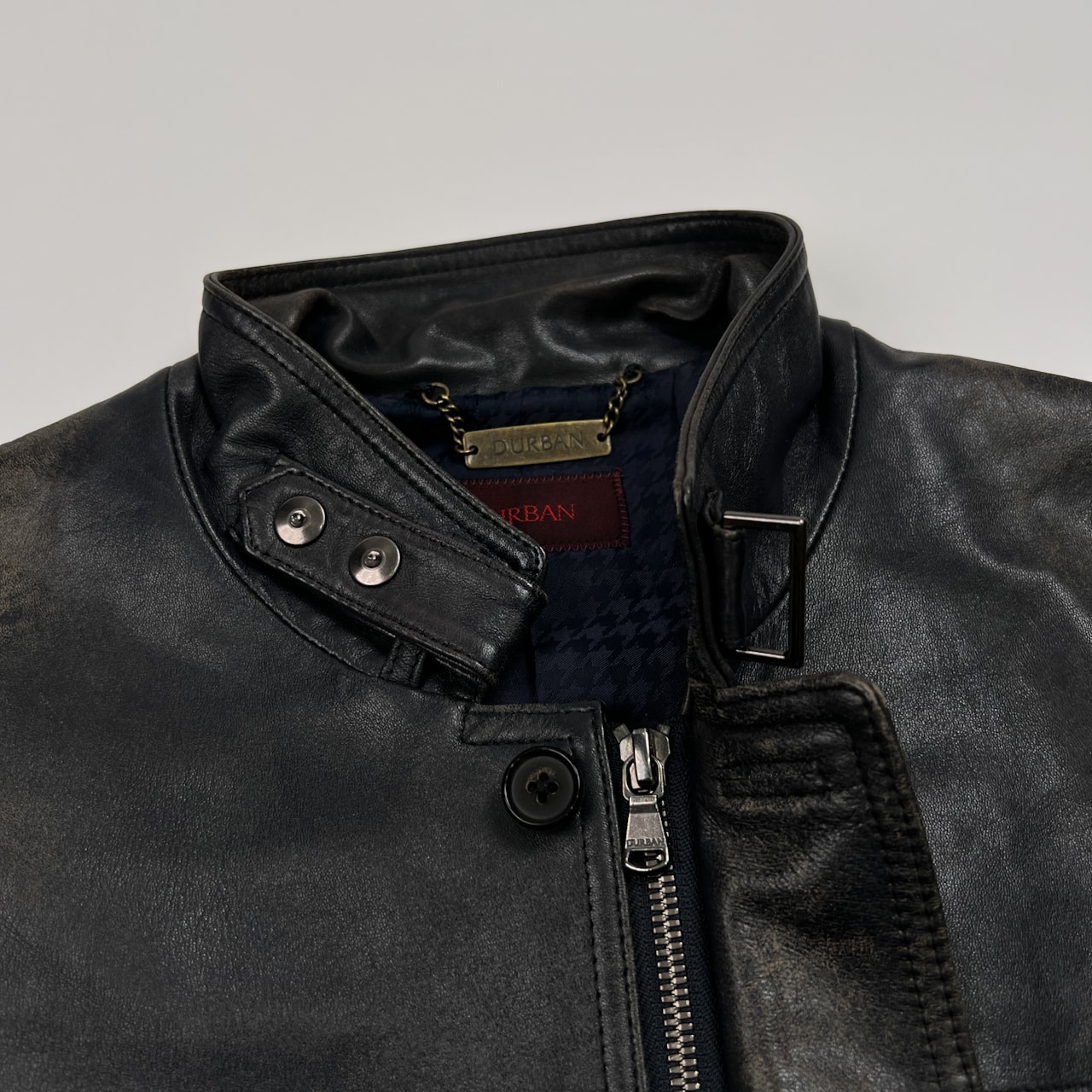 激渋 D’URBAN ダーバン 羊革 本革 ラムレザー ライダース ジャケット サイズ M /メンズ/レナウン/加工入り