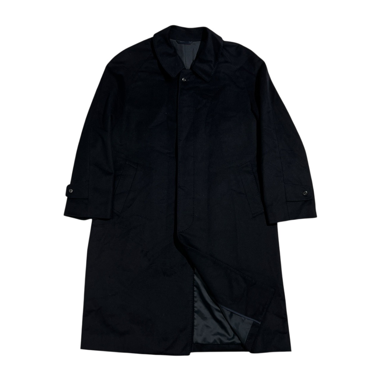 カシミヤ100% Pure Cashmere ピュアカシミア ステンカラーコート サイズ 96-84-175(96A6) /メンズ/ブラック系/日本製