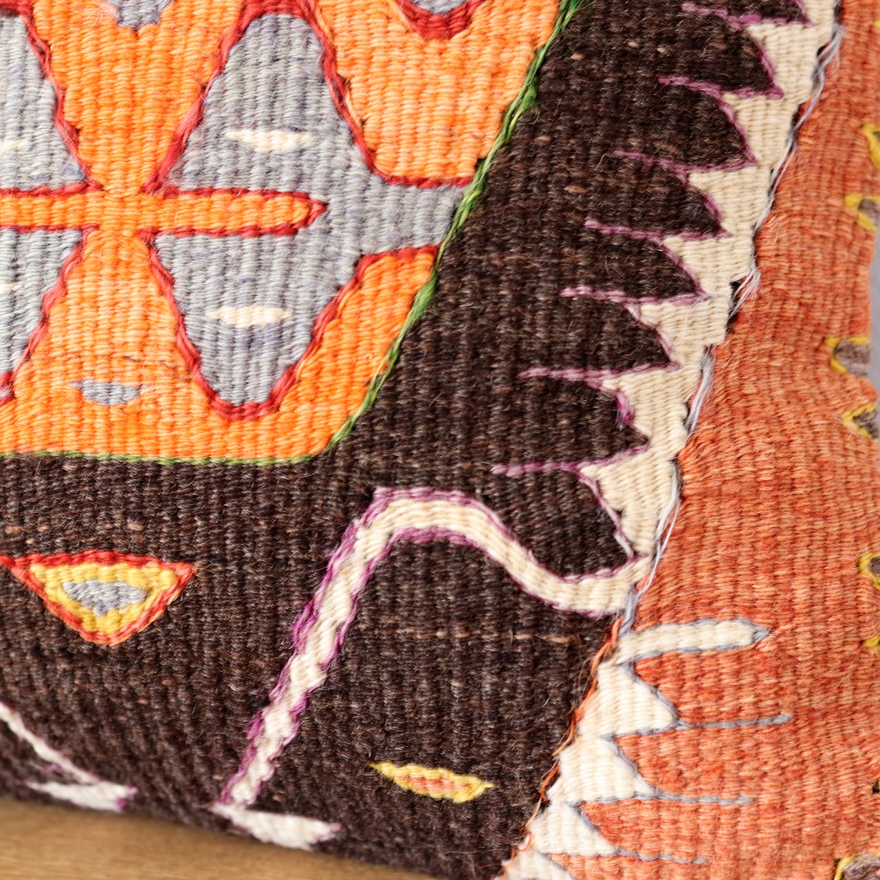 クッションカバー】オールドキリム／一点もの／45cm×45cm／クッション