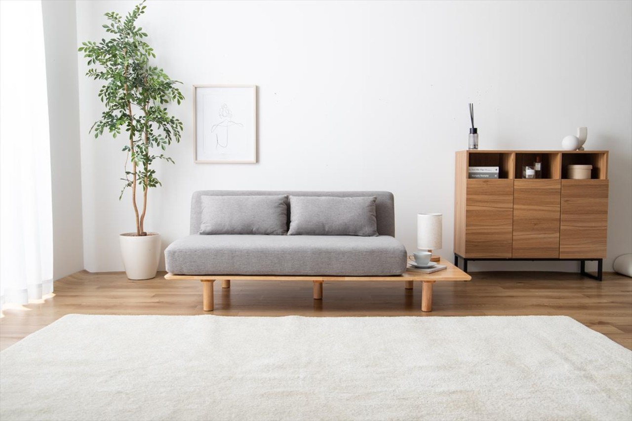 【幅150cm】Monica 2人掛けサイドテーブル付きソファ