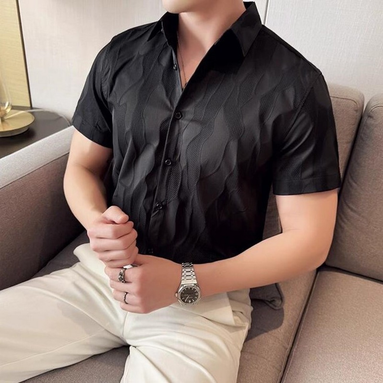 short sleeve v neck shirt 00306