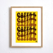 Coffee Groove Poster｜レトロデザイン コーヒー アート｜キッチン カフェ風 インテリア ポスター  A2ポスター