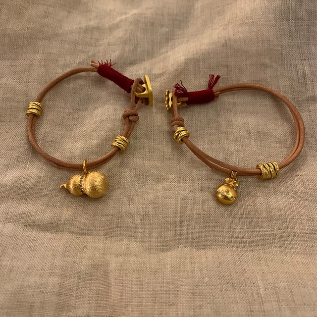 Somedayifレトロ金色のひょうたんブレスレット 2s