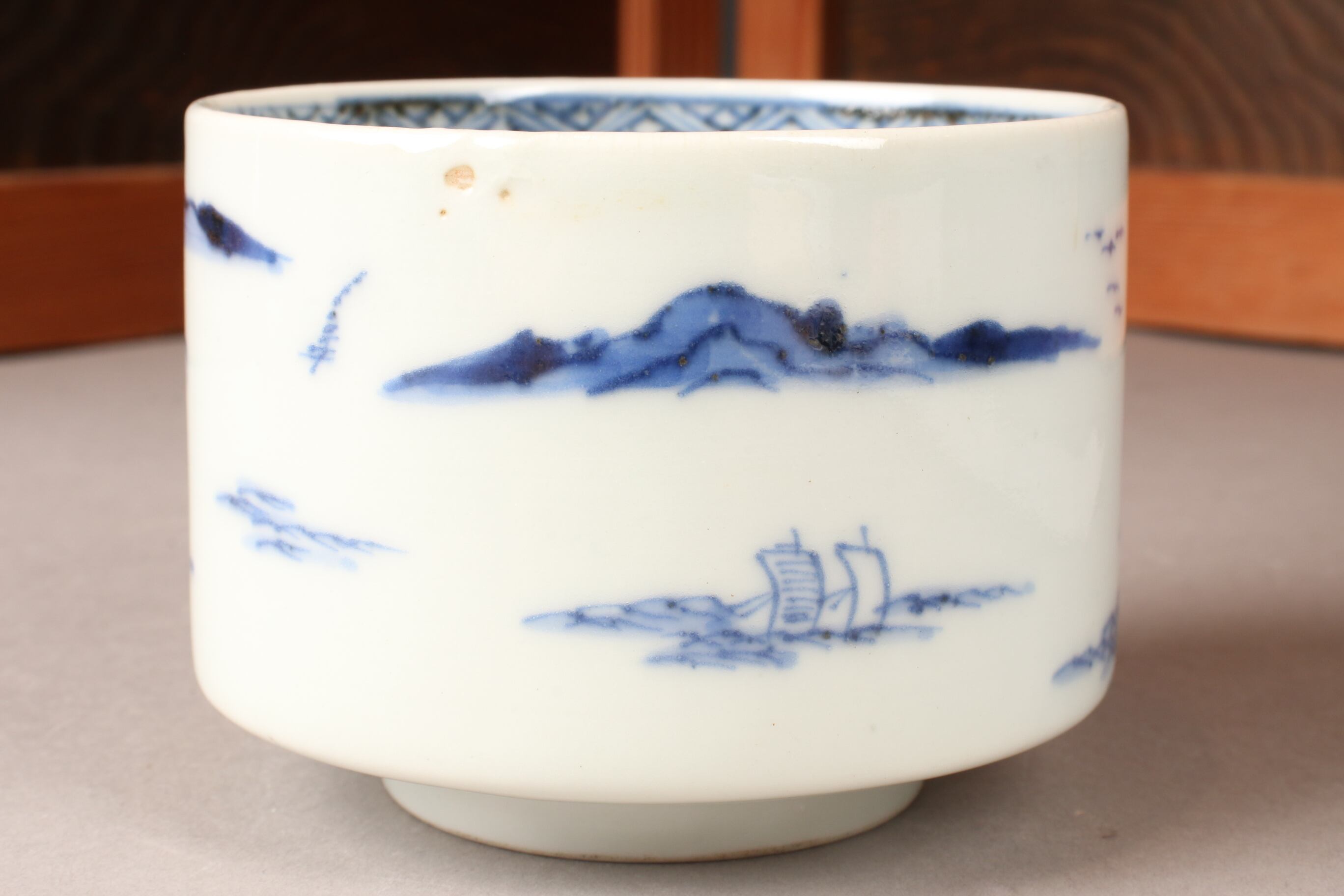 ニュウ×2 半筒茶碗 古伊万里 染付 楼閣山水文 向付 C | (有)新原美術