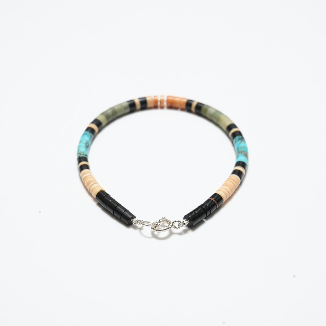 【Mitchell Calabaza】ターコイズ　バングル／サントドミンゴ族 Mary & Gerard Calabaza Bracelet｜サントドミンゴ ヒシビーズ