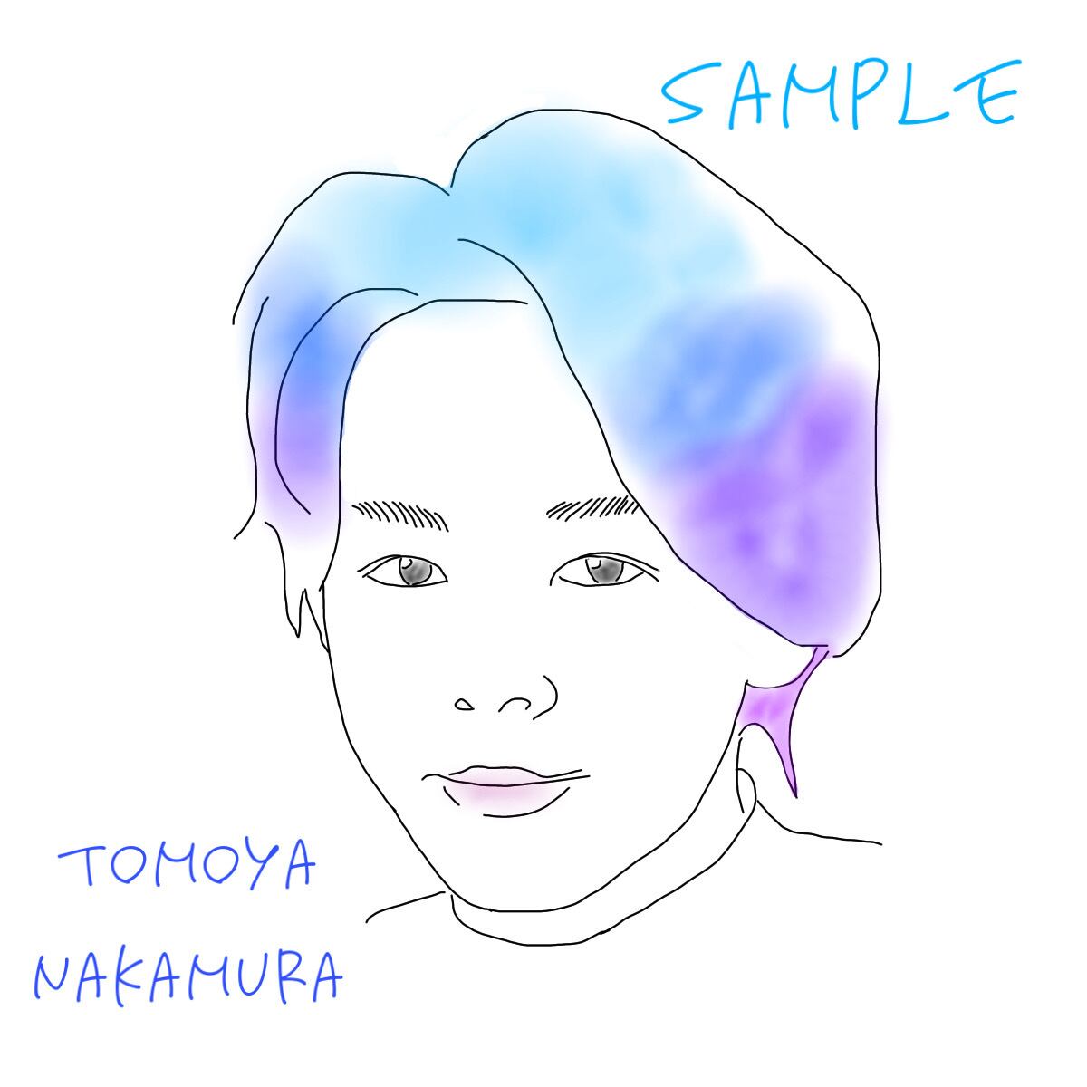 似顔絵イラスト⭐️デジタルイラスト カラフル水彩⭐️ | 似顔絵
