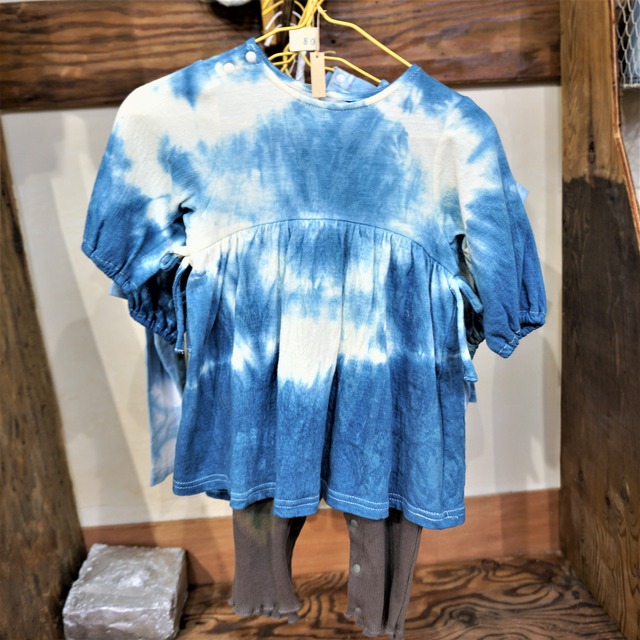 藍染こば屋 藍染の子ども服 レギンス付きワンピース型 元気あっぷマルシェ