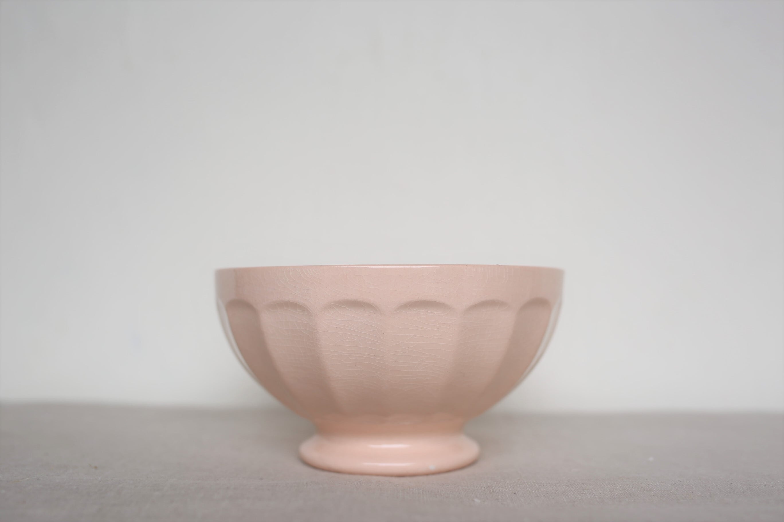 フランス アンティーク ヴィンテージ St.AMANDINOISE St.AMAND カフェオレボウル ピンク N-00877