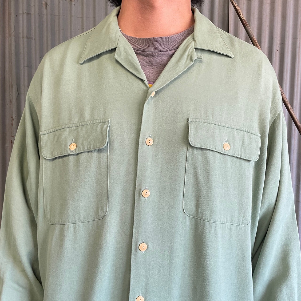 USA製 90年代 Polo by Ralph Lauren オールドラルフローレン 長袖 開襟 