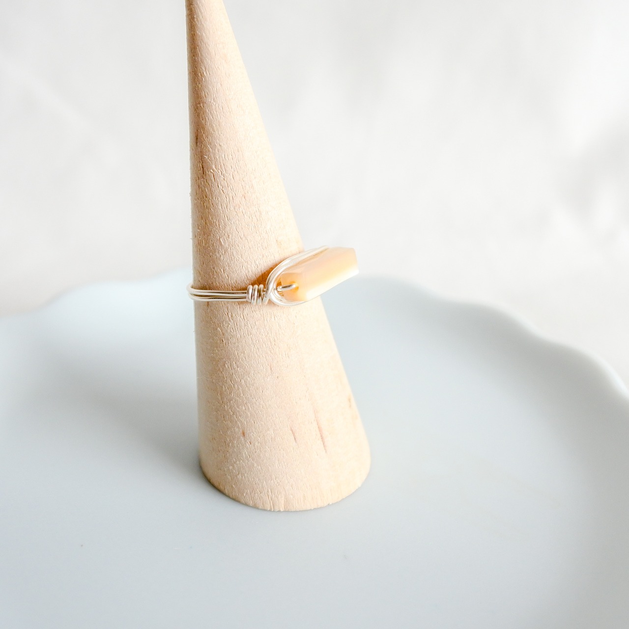 シェル　ほそながい　シルバーの指輪