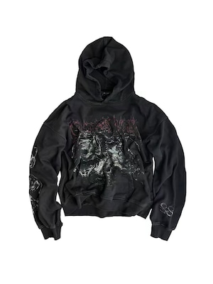 【CinderVein】Green Demon Rune Washed Hoodie