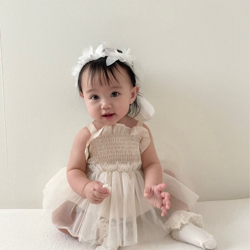 【BABY】韓国風 プリンセスキャミロンパース